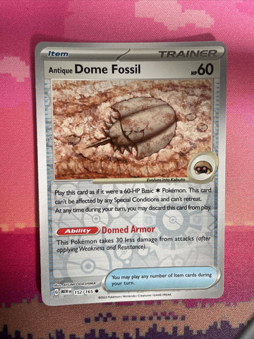 pokemon-card-dome-fossil-scarlet-violet-151-reverse-holo-152-165-near-mint