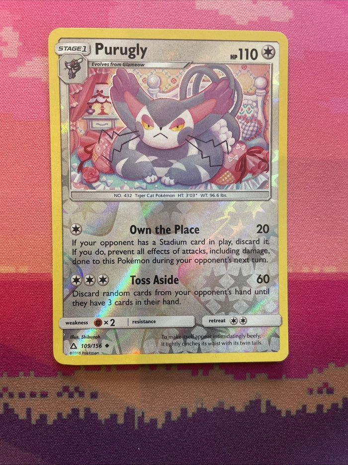 Pokemon Card Purugly Ultra Prism Reverse Holo 109/156 Near Mint