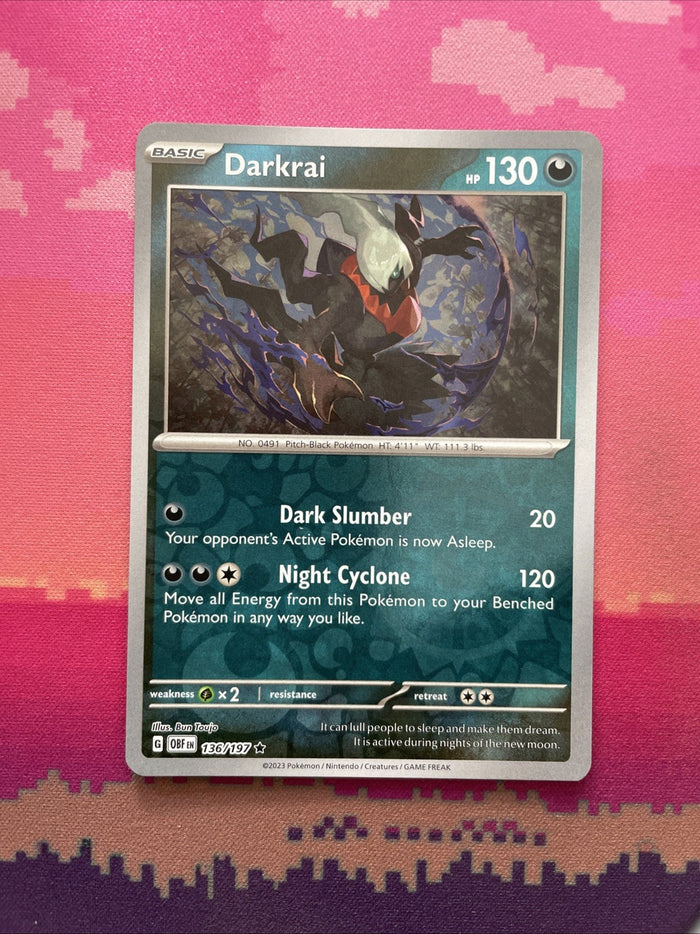 Pokemon Card Darkrai Obsidian Flames Reverse Holo 136/197 Rare Near Mint