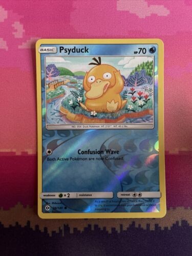 Pokemon Card Psyduck Sun & Moon Reverse Holo Common 28/149 Near Mint