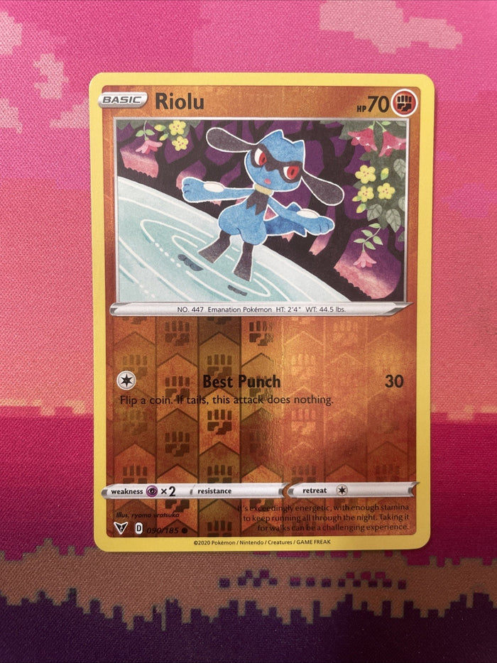 Pokemon Card Riolu Vivid Voltage Reverse Holo 090/185 Near Mint