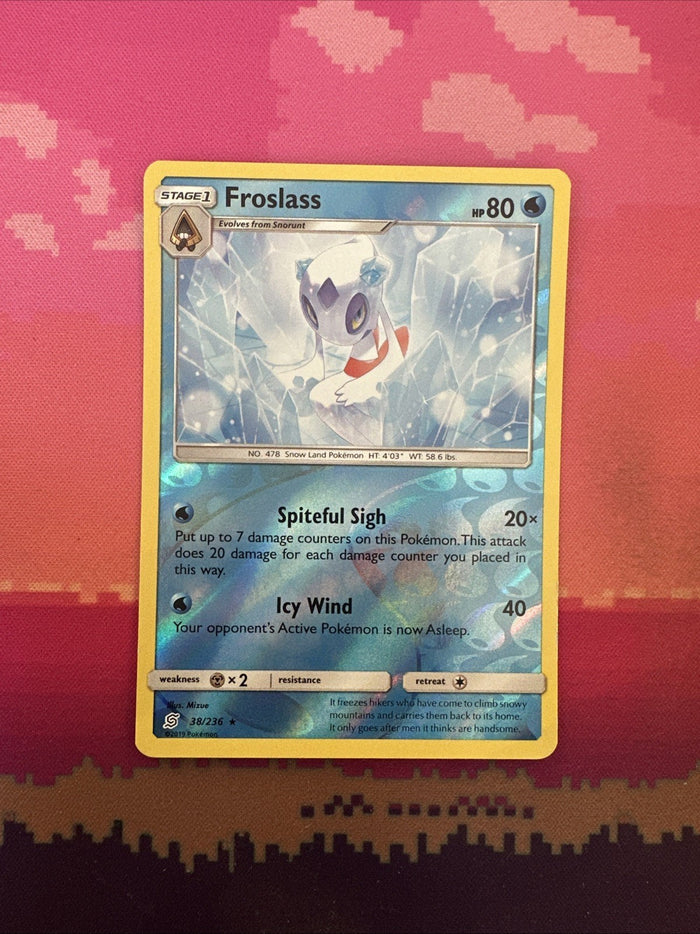 Pokemon Card Froslass Unified Minds Reverse Holo Rare 38/236 Near Mint