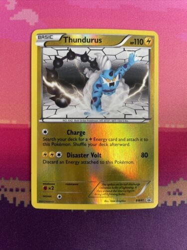 Pokemon Card Thundurus BW41 Reverse Holo Black Star Promo Near Mint