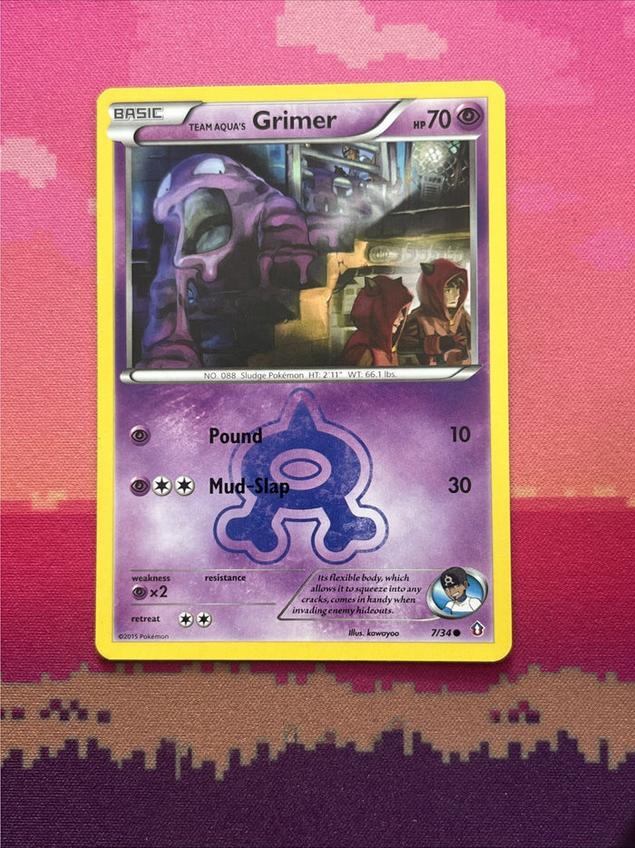 Pokemon Card Team Aqua's Grimer Double Crisis Common 7/34 Near Mint