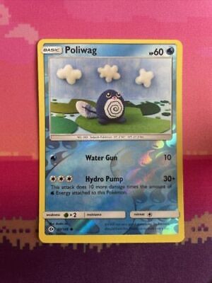 Pokemon Card Poliwag Sun & Moon Reverse Holo 30/149 Near Mint