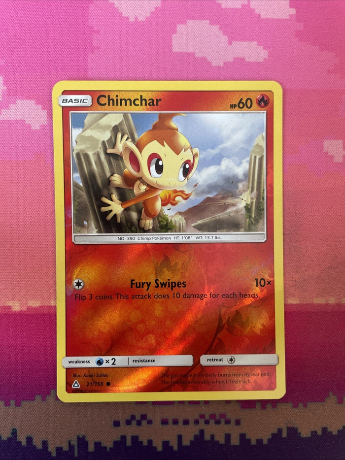 Pokemon Card Chimchar Ultra Prism Reverse Holo 21/156 Near Mint