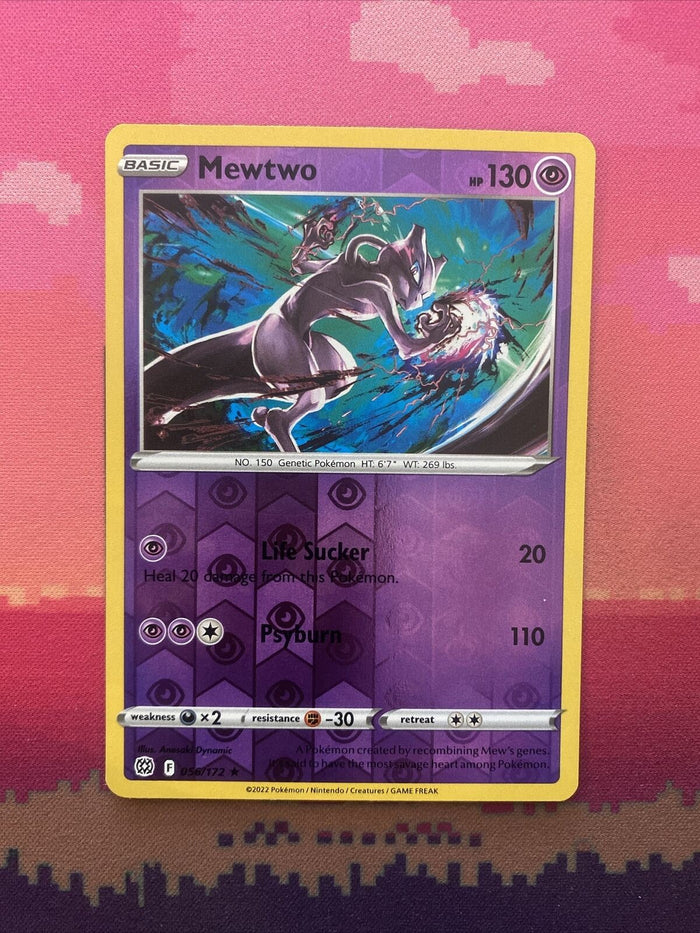 Pokemon Card Mewtwo Brilliant Stars Reverse Holo Rare 056/172 Near Mint