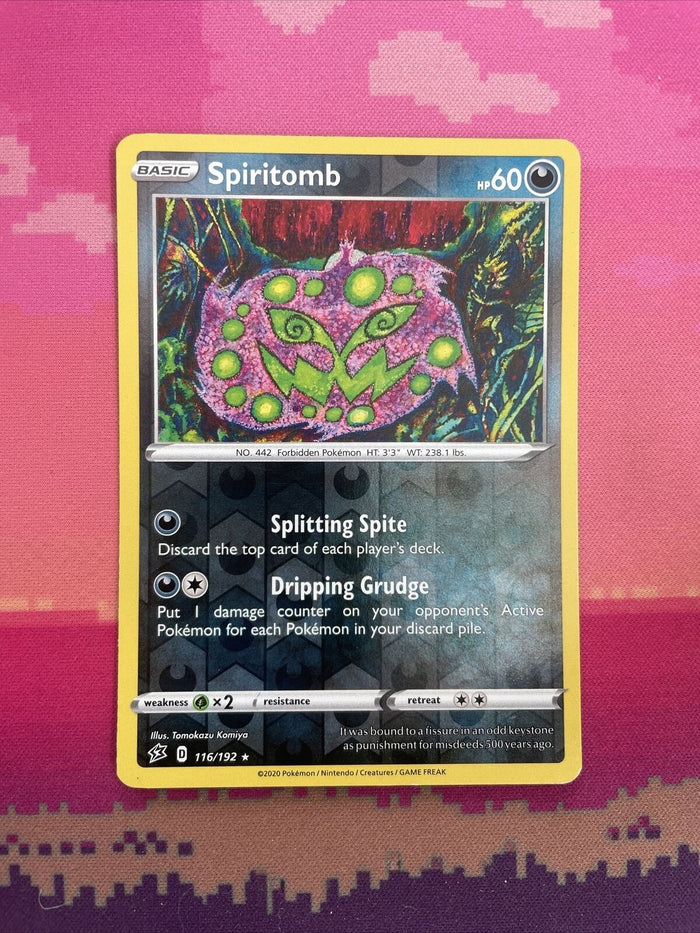 Pokemon Card Spiritomb Rebel Clash Reverse Holo Rare 116/192 Near Mint