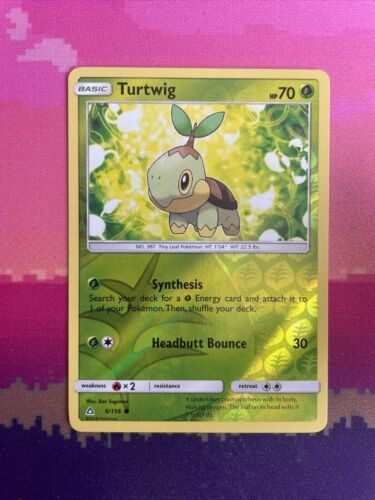 Pokemon Card Turtwig Ultra Prism Reverse Holo Common 6/156 Near Mint