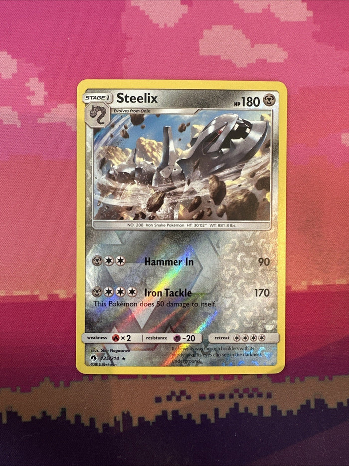 Pokemon Card Steelix Lost Thunder Reverse Holo Rare 125/214 Near Mint