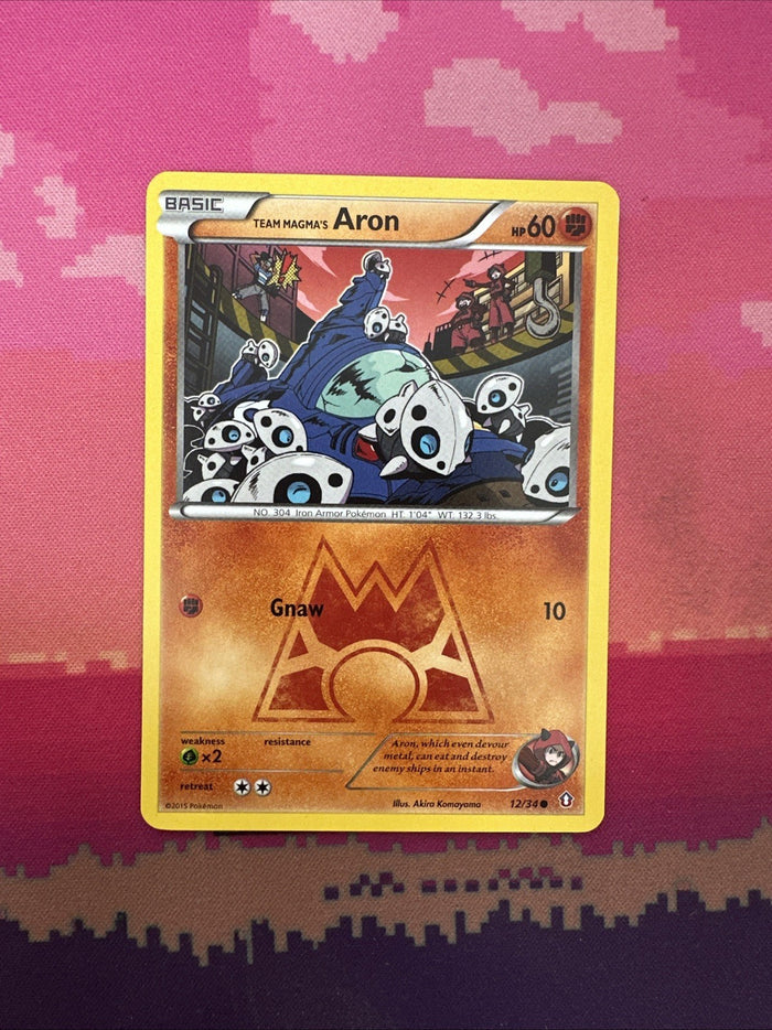 Pokemon Card Team Magma's Aron Double Crisis 12/34 Near Mint
