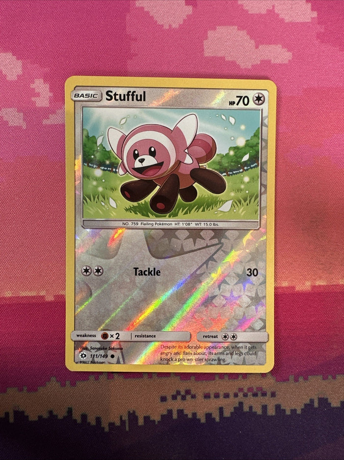 Pokemon Card Stufful Sun & Moon Reverse Holo 111/149 Near Mint