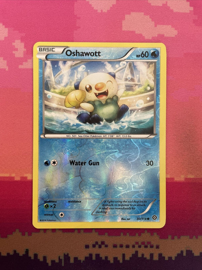Pokemon Card Oshawott Steam Siege Reverse Holo 30/114 Near Mint