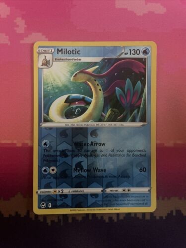 Pokemon Card Milotic Silver Tempest Reverse Holo Rare 040/195 Near Mint