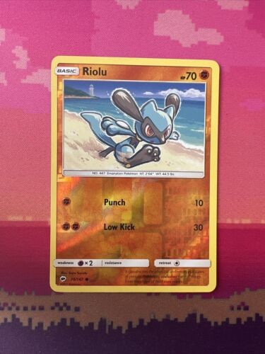 Pokemon Card Riolu Burning Shadows Reverse Holo 70/147 Near Mint
