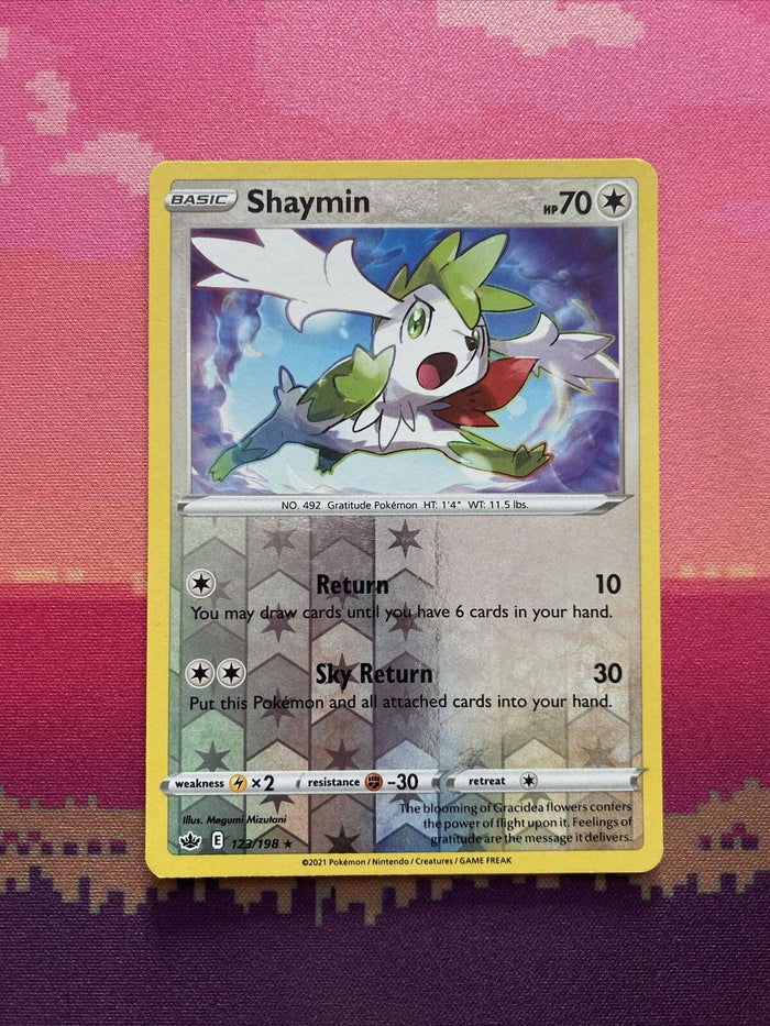 Pokemon Card Shaymin Chilling Reign Reverse Holo Rare 123/198 Near Mint