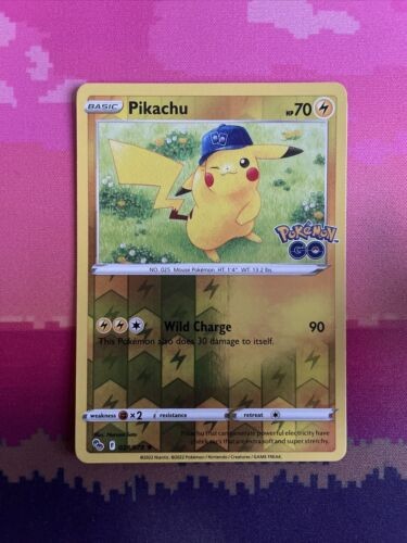 Pokemon Card Pikachu Pokemon GO Reverse Holo Rare 028/078 Near Mint