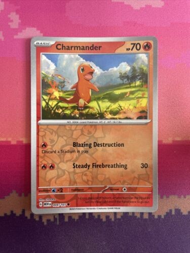 Pokemon Card Charmander Pokemon 151 Reverse Holo 004/165 Near Mint