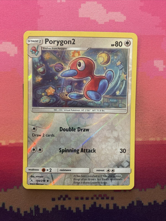 Pokemon Card Porygon2 Unbroken Bonds Reverse Holo 156/214 Near Mint