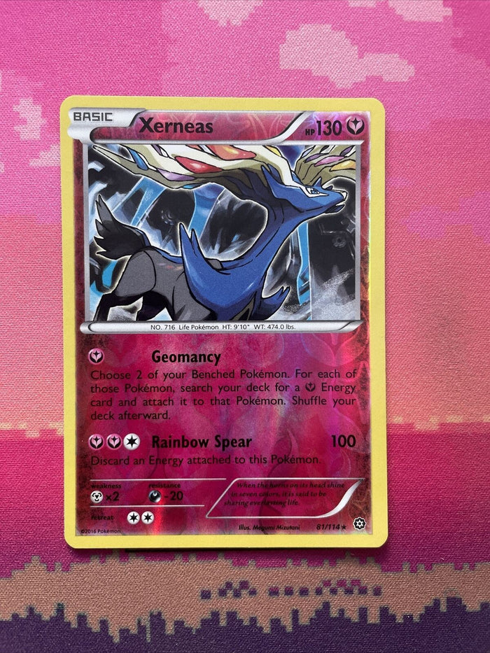 Pokemon Card Xerneas Steam Siege Reverse Holo Rare 81/114 Near Mint
