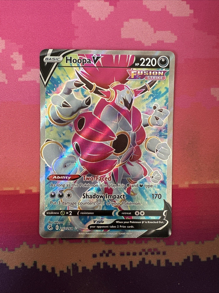Pokemon Card Hoopa V 253/264 Ultra Rare Fusion Strike Near Mint