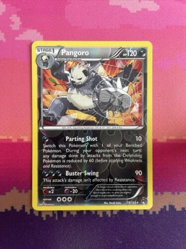 Pokemon Card Pangoro Breapoint Reverse Holo Rare 75/122 Near Mint