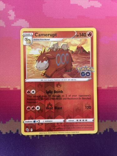 Pokemon Card Camerupt Pokemon Go Reverse Holo 014/078 Near Mint