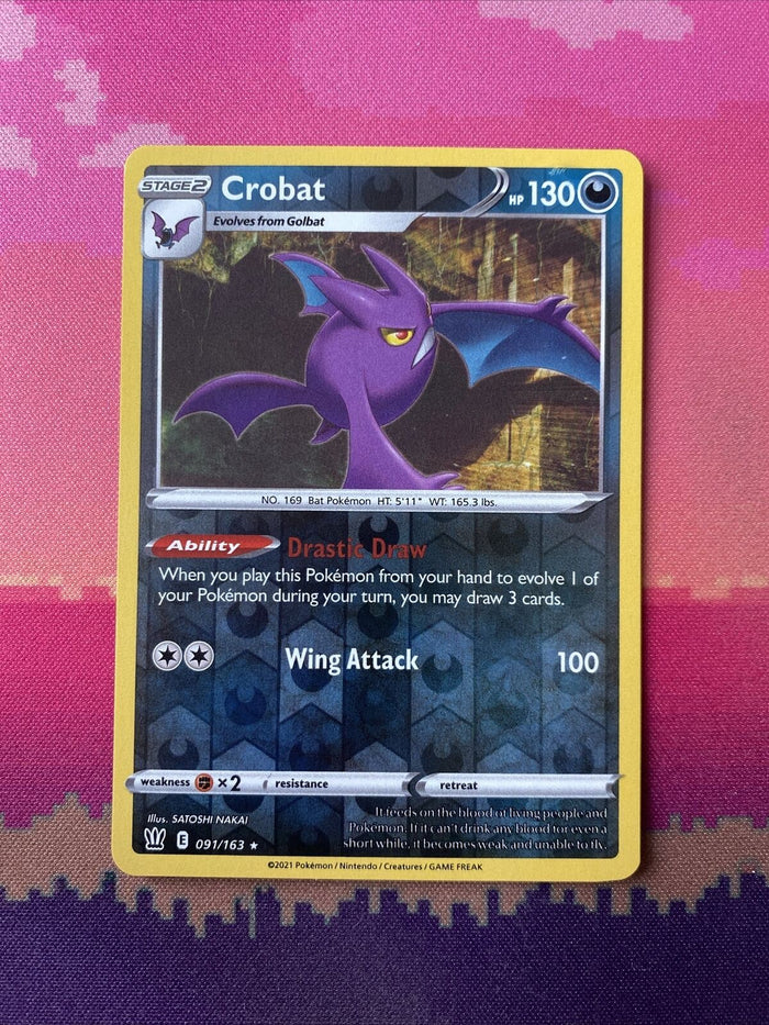 Pokemon Card Crobat Battle Styles Reverse Holo Rare 091/163 Near Mint
