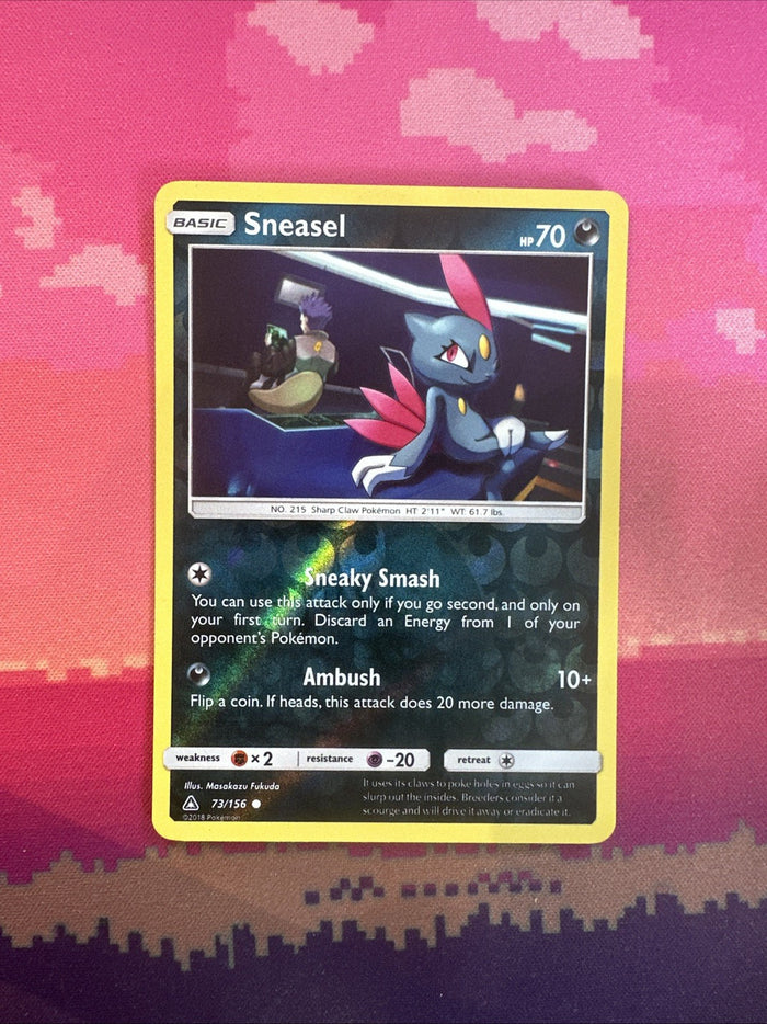 Pokemon Card Sneasel Ultra Prism Reverse Holo 73/156 Near Mint