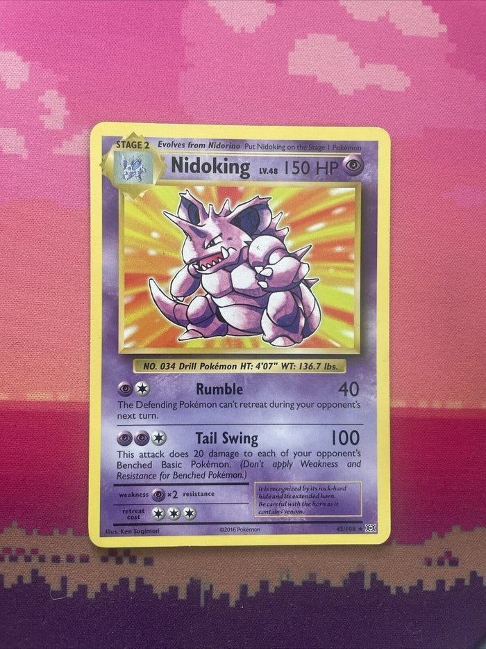 Pokemon Card Nidoking Evolutions Rare 45/108 Near Mint