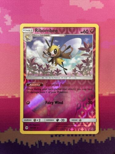 Pokemon Card Ribombee Sun & Moon Reverse Holo Rare 93/149 Near Mint