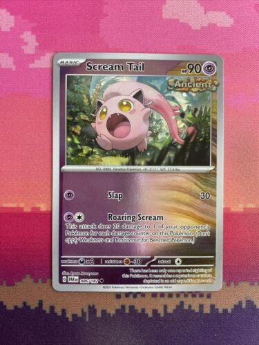 Pokemon Card Scream Tail Paradox Rift Reverse Holo Uncommon 086/182 Near Mint