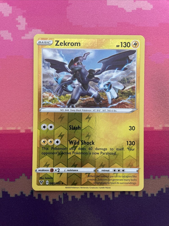 Pokemon Card Zekrom Vivid Voltage Reverse Holo Rare 060/185 Near Mint