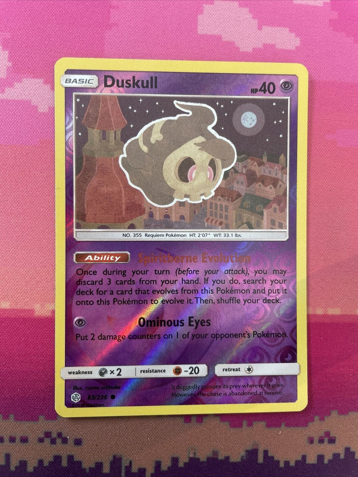 Pokemon Card Duskull Cosmic Eclipse Reverse Holo 83/236 Near Mint