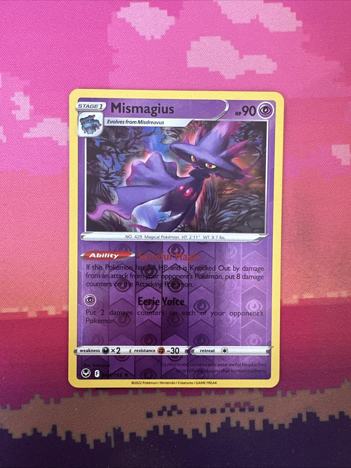Pokemon Card Mismagius Silver Tempest Reverse Holo Rare 064/195 Near Mint