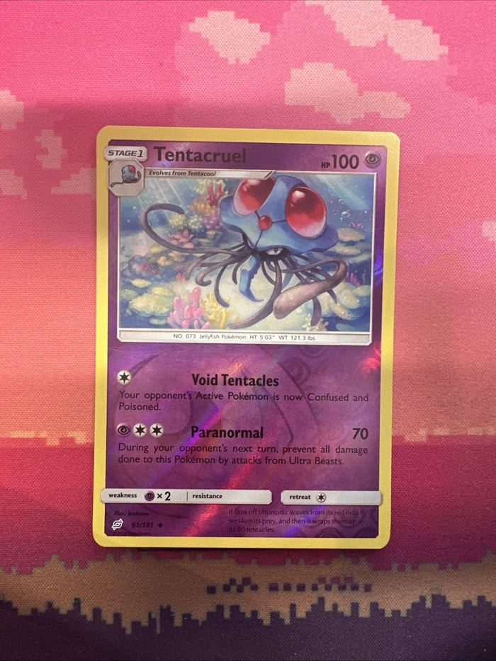 Pokemon Card Tentacruel Team Up Reverse Holo 61/181 Near Mint
