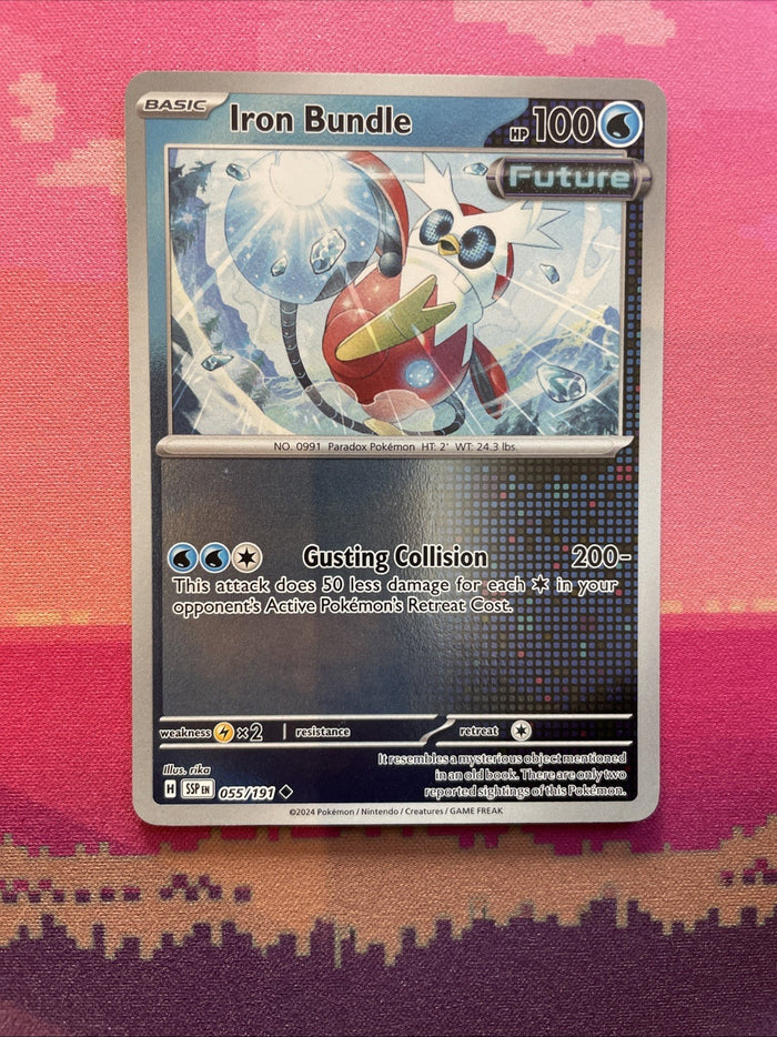 Pokemon Card Iron Bundle Surging Sparks Reverse Holo Uncommon 055/191 Near Mint