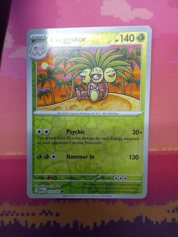 Pokemon Card Exeggutor Scarlet & Violet 151 Reverse Holo 103/165 Near Mint