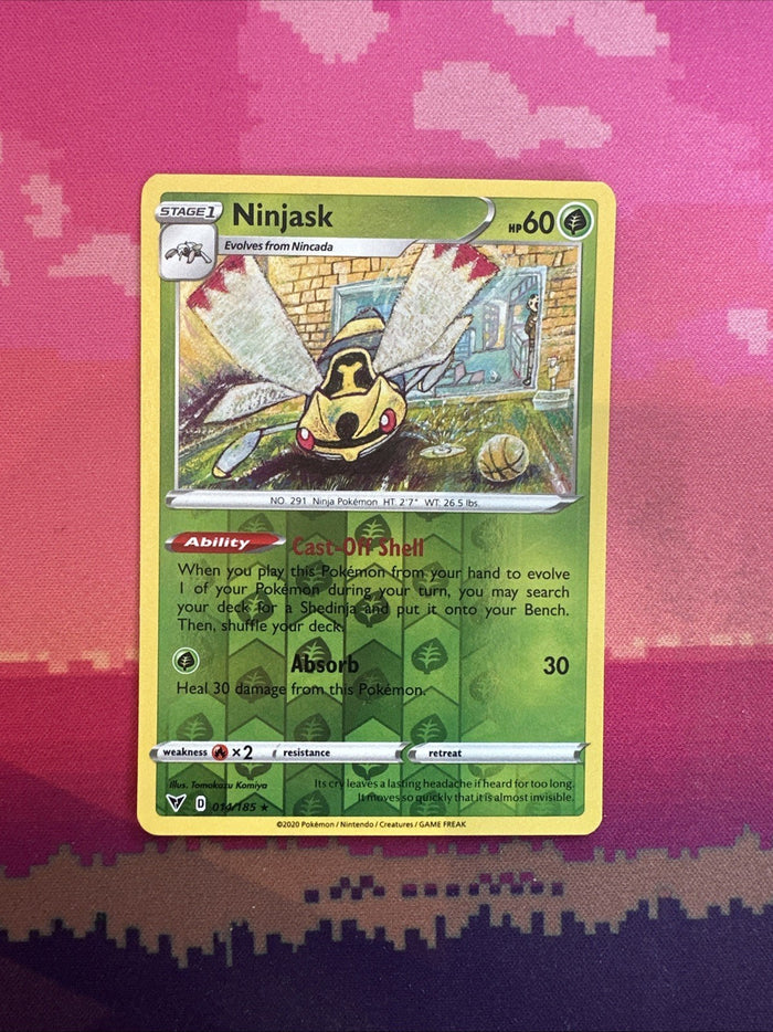 Pokemon Card Ninjask Vivid Voltage Reverse Holo Rare 014/185 Near Mint