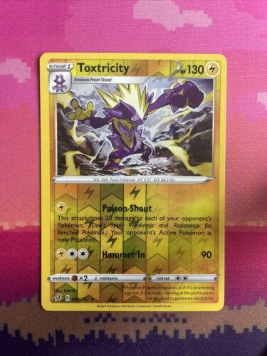 Pokemon Card Toxtricity Rebel Clash Reverse Holo Rare 069/192 Near Mint