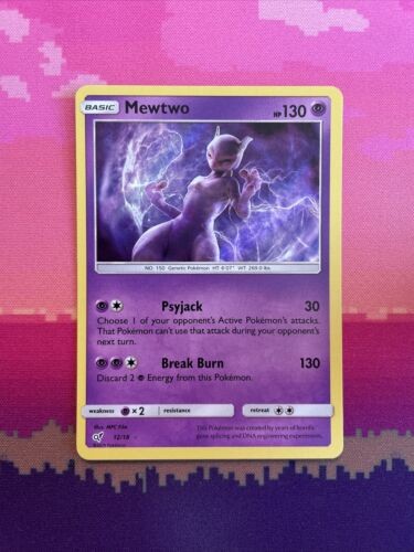 Pokemon Card Mewtwo Detective Pikachu Holo Rare 12/18 Near Mint