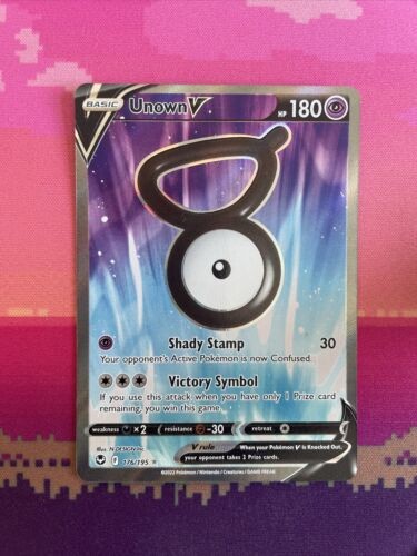 Pokemon Card Unown V 176/195 Ultra Rare Silver Tempest Near Mint