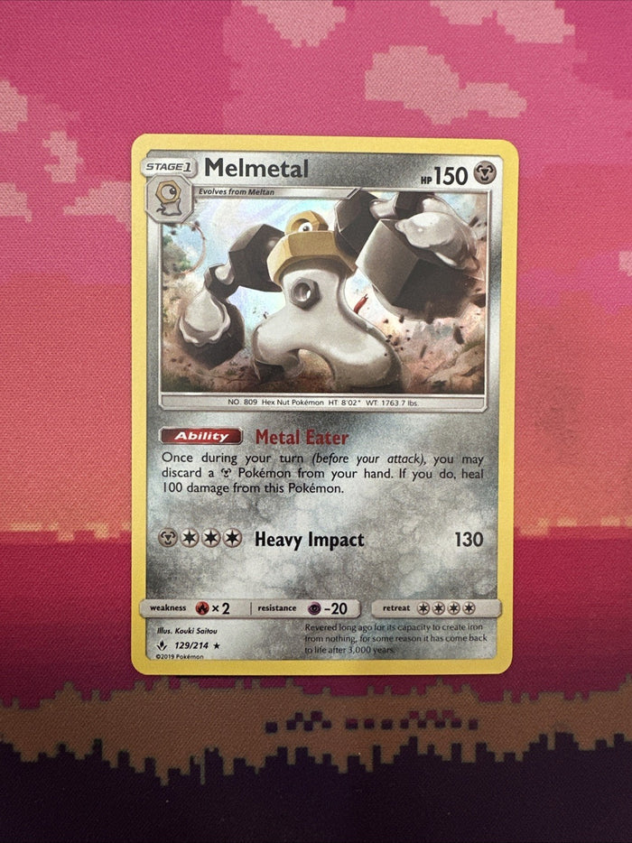 Pokemon Card Melmtal Unbroken Bonds Holo Rare 129/214 Near Mint