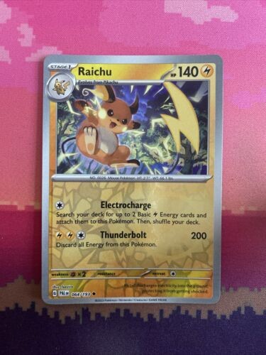 Pokemon Card Raichu Paldea Evolved Reverse Holo Uncommon 064/193 Near Mint