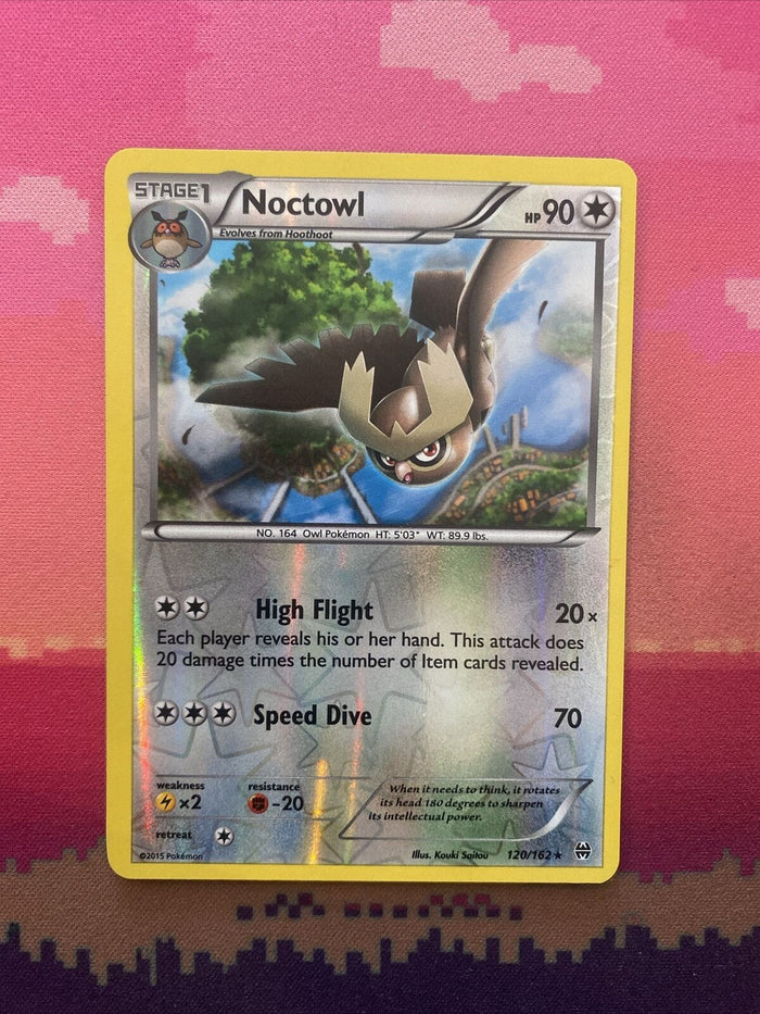 Pokemon Card Noctowl Breakthrough Reverse Holo Rare 120/162 Near Mint