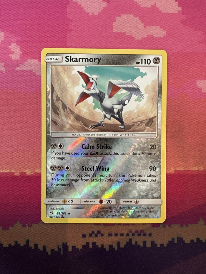 Pokemon Card Skarmory Team Up Reverse Holo Rare 98/181 Near Mint
