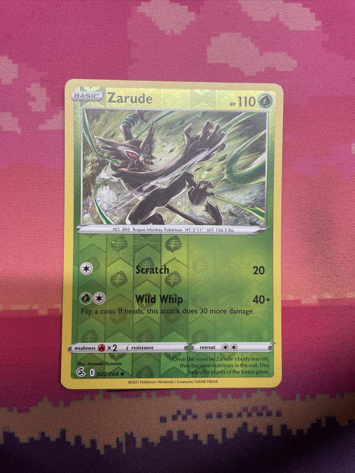 Pokemon Card Zarude Fusion Strike Reverse Holo 027/264 Near Mint