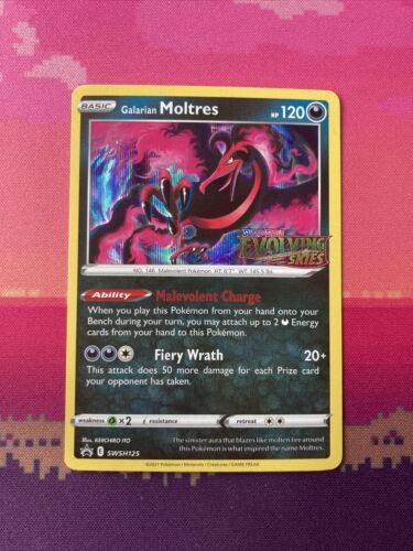 Pokemon Card Galarian Moltres SWSH125 Black Star Promo STAMPED Near Mint