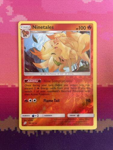 Pokemon Card Ninetales Team Up Reverse Holo Rare 16/181 Near Mint