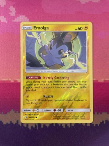 Pokemon Card Emolga Team Up Reverse Holo 46/181  Near Mint